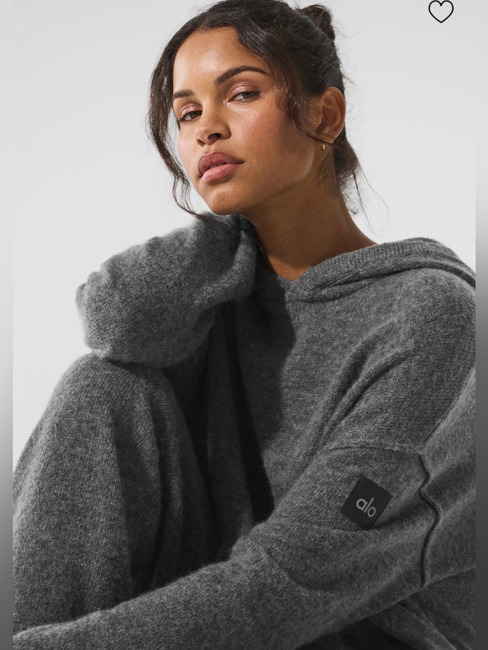 NWT ALO Wool Cashmere New Class Hoodie in Platinum Gray Sz L $348